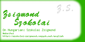 zsigmond szokolai business card
